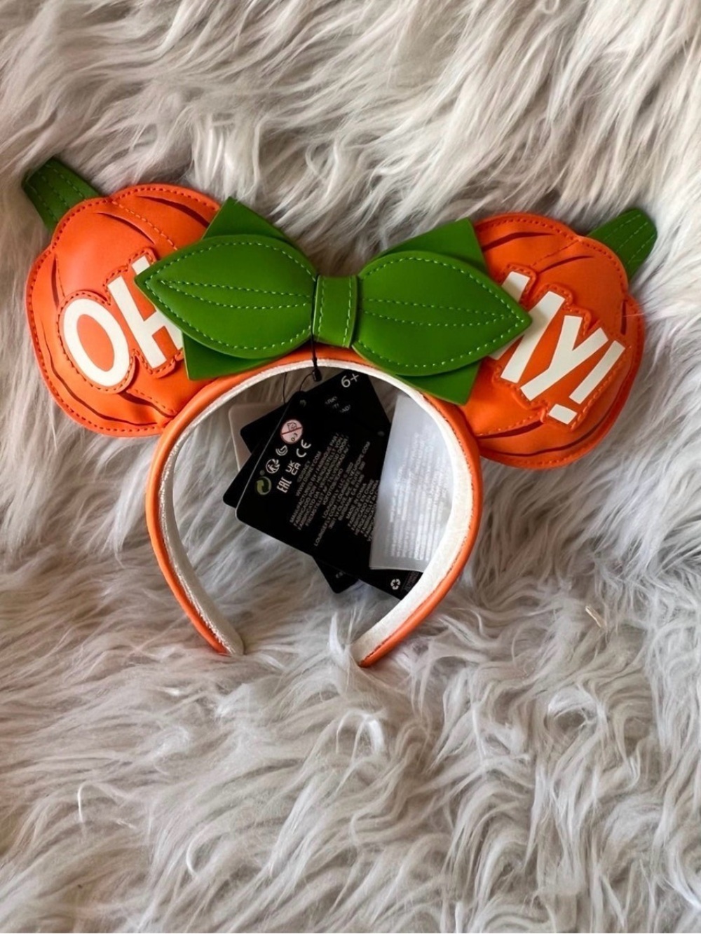 Loungefly Disney Minnie Mouse "Oh My!" Pumpkin Glow in the Dark Halloween Ear